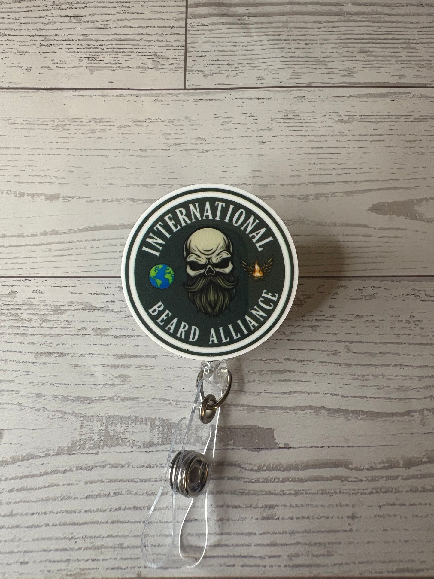 International Beard Alliance Badge Reel | Beard Life ID Holder for Men