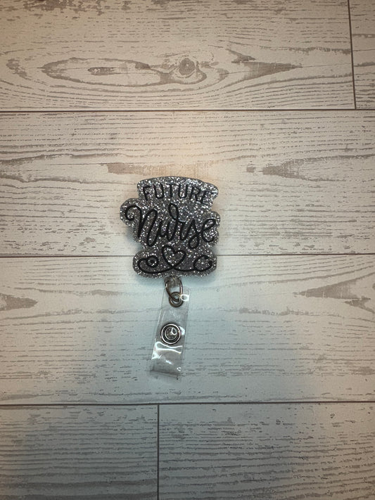 Future Nurse Glitter Badge Reel