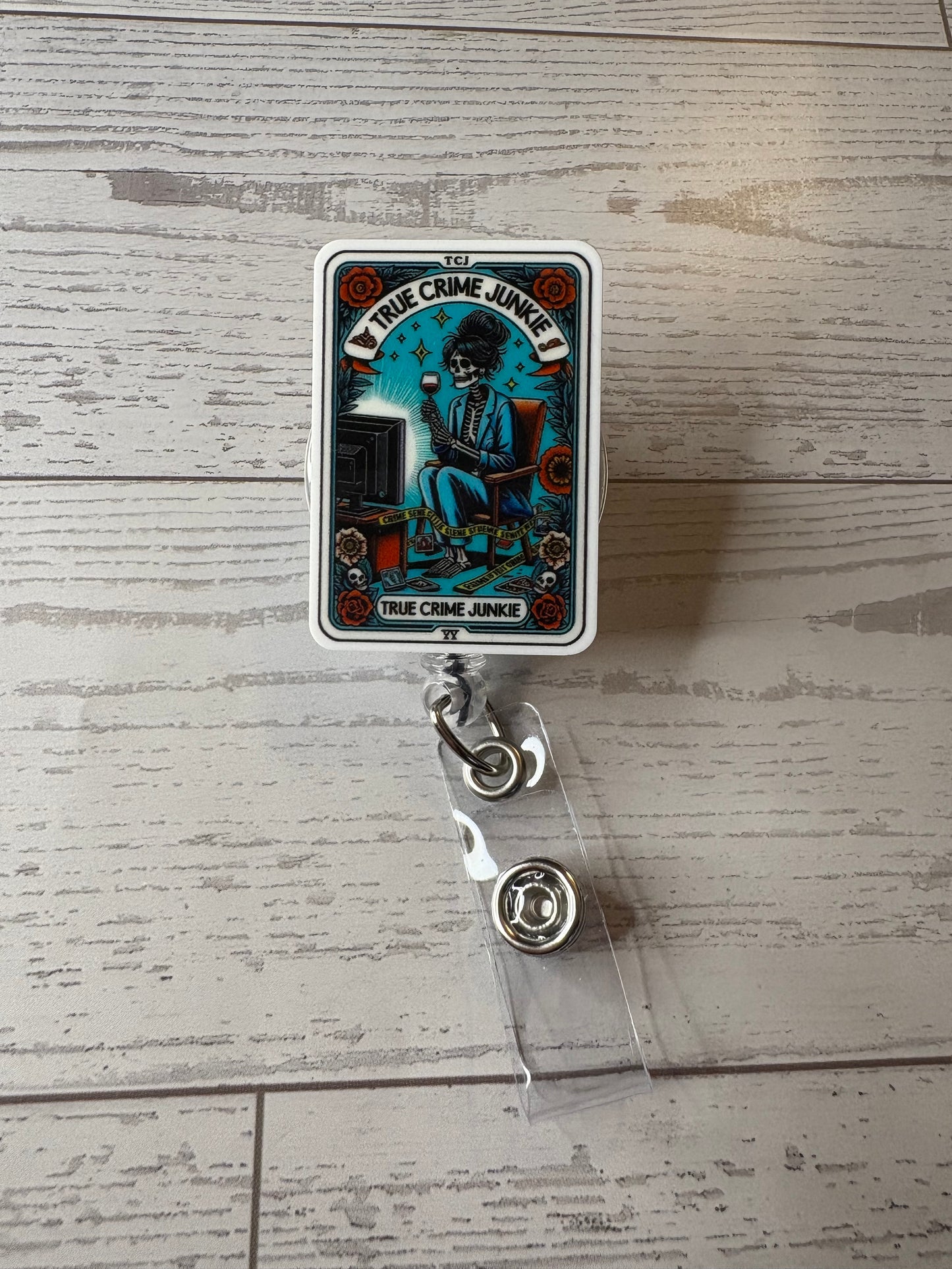True Crime Junkie | Skeleton Nurse Badge Reel