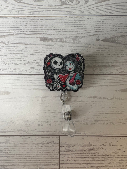 Jack & Sally Valentine Badge Reel 🖤❤️