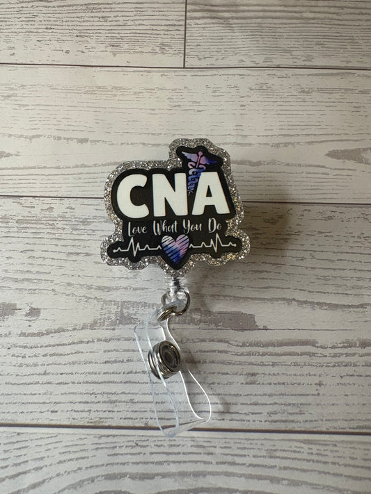 CNA Love What You Do Badge Reel | Glitter Healthcare ID Holder